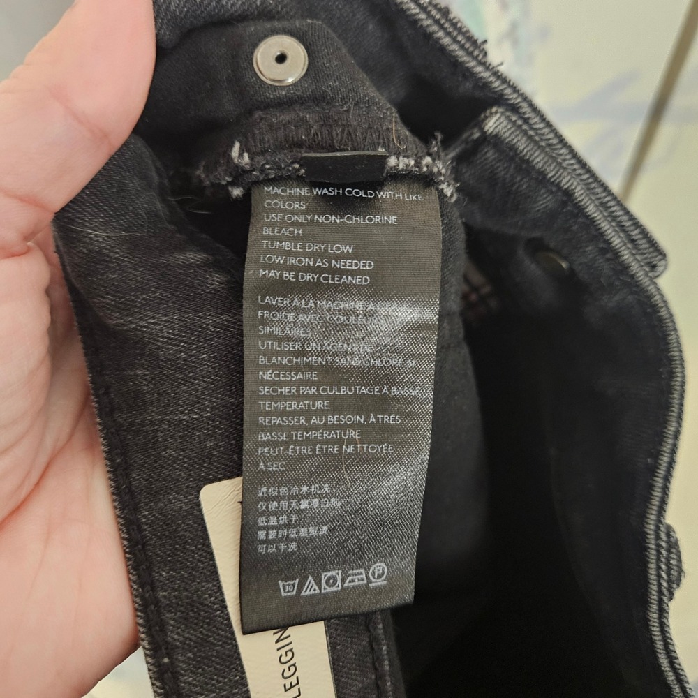 Pilcro and the Letterpress Anthropologie High Rise Moto Denim Leggings Black 25 - Picture 6 of 11